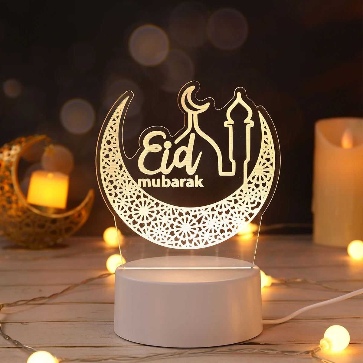Ramadan Kareem Lights Eid Mubarak Table Lamps Ramadan Decoration For Home 2025 Islamic Muslim Party Decor Eid Al Adha Gifts