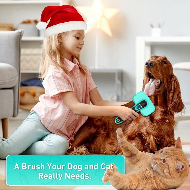 Dog Brush Pet Grooming Comb Remove Shedding Fur Mats Tangled Hair - Jointcorp