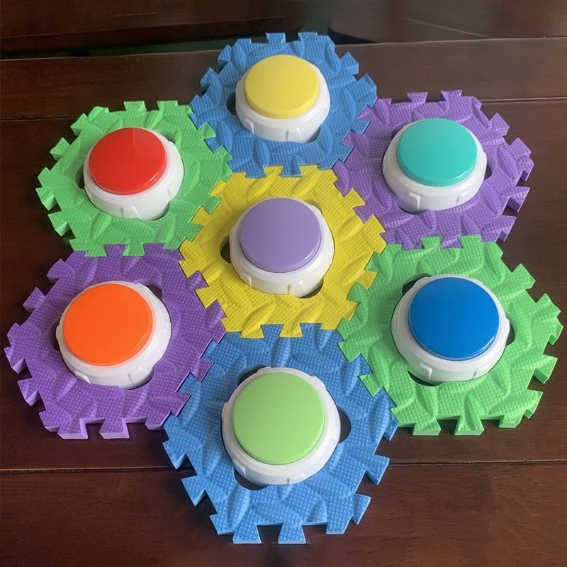 Pet Voice Recording Button Puzzle Pad Dogs Cats Training Communication Buttons Anti Slip Eva Mat Interactive Toy Pet Supplies - Jointcorp