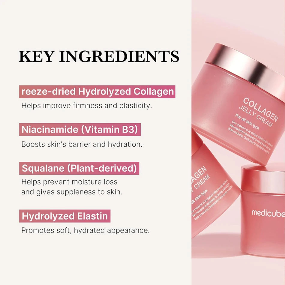 100g Jelly Face Cream Collagen Soft Nourishing Moisturize Face Shrinks Pores Remove Comedones And Face Toner Korean Skin Care