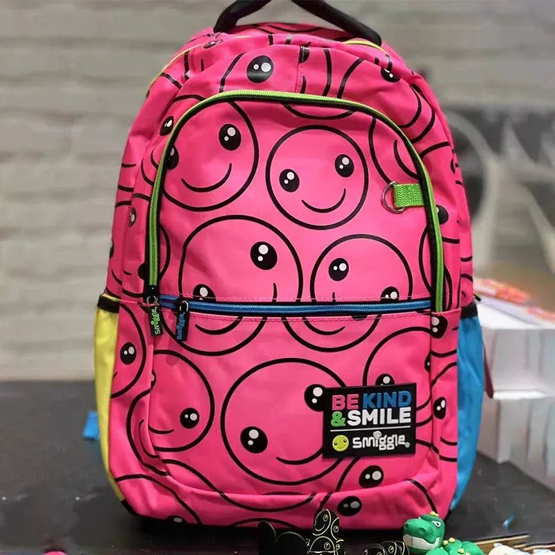 Genuine Australian Smiggle Smiling Face schoolbag Large Capacity Ultra Light Weight Backpack For Students Student Gifts