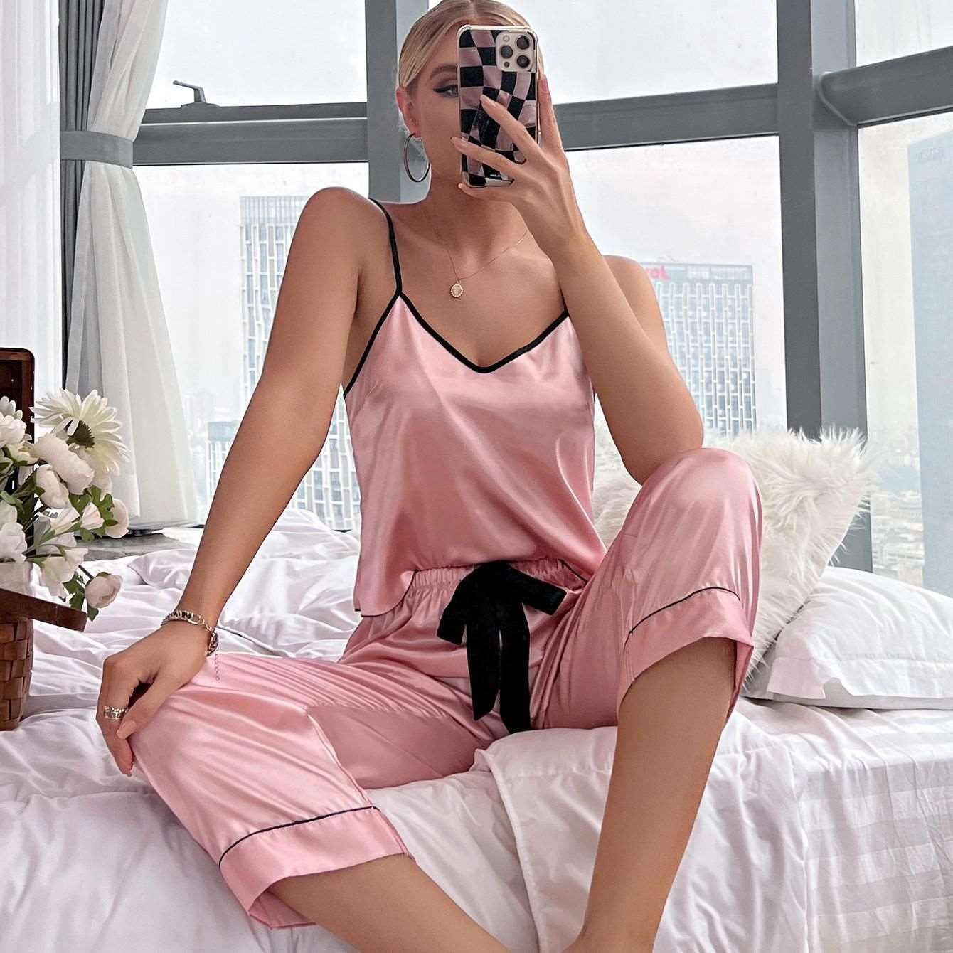 2PCS Pajamas Strap Top + Pants Sleep Set for WOMEN - Jointcorp