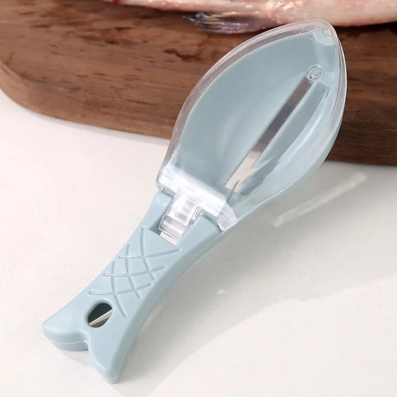 Kitchen Tools Fish Scales Graters Scraper Fish Cleaning Tool Scraping Scales Device with Cover Home Kitchen Cooking Fish Tool