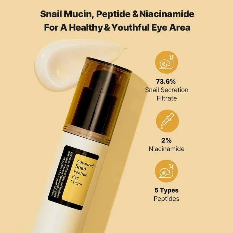 Facial Korean Snail Eye Cream Reduces Dark Circles and Fine Lines Moisturising Anti-Ageing Exfoliating Essence Skin Care