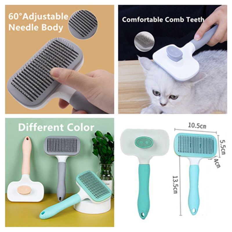 Cat Comb One-click Cat Brush Automatic Pet Hair Remover Pet Grooming Open Knot Comb for Cats Grooming Handle Brush Pet Supplies