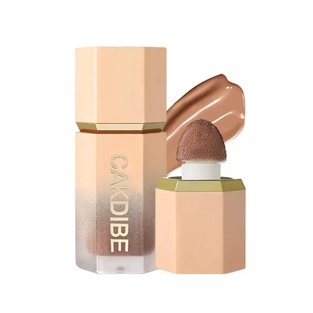 Face Liquid Bronzer Contour Cream with Sponge Waterproof Highlight Shadow Face Cosmetics Foundation Makeup Nose Brighten Fa I5J0