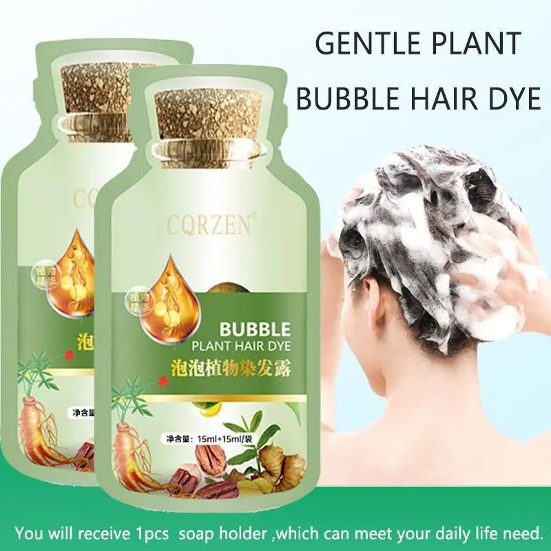 10pcs/Box Hair Dye Shampoo Natural Plant Bubble Hair Dye Long-lasting Hair Color Convenient And Effective Hair Coloring Shampoo