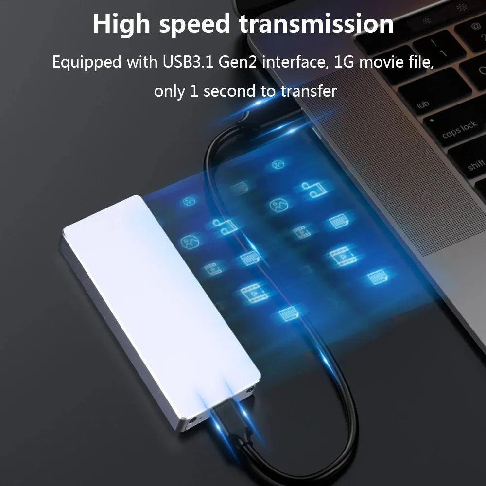 TISHRIC Support Dual Protocol M2 NVME NGFF SATA SSD Aluminum Alloy External Hd Case NVME SSD to USB 3.1 Enclosure For M.2 SSD