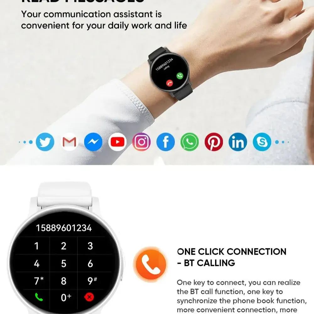 LEMFO 2024 Smart Watch Men Women Call Outdoor Health Heart Rate Moniter Waterproof Bluetooth Call Sports Fitness Smart Watches