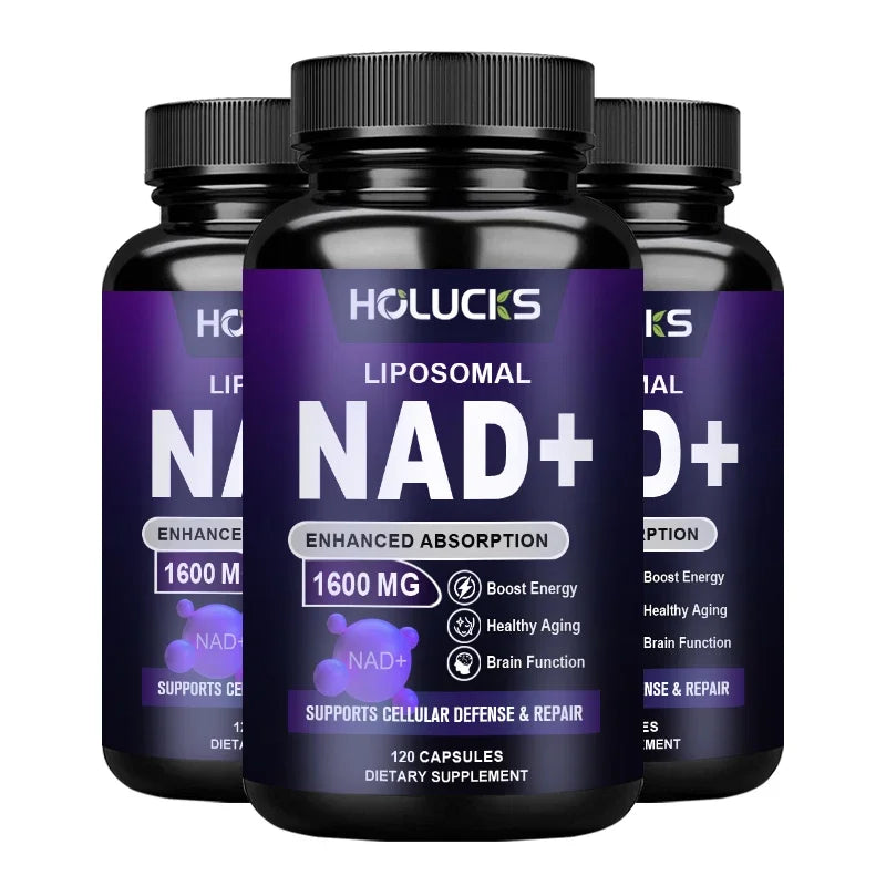 Holucks Liposomal NAD Supplements - Anti-aging, Energy and Focus, Support Cellular Health -60/120 Capsules