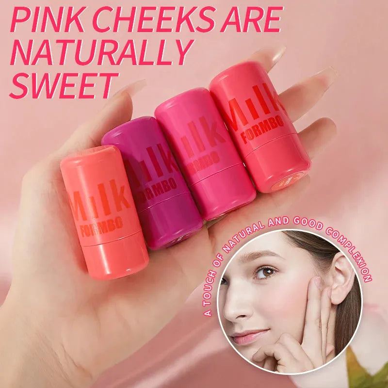 Matte Milk Jelly Powder Blusher Three In One Moisturizing Lip Color Cheek Color Lipstick Lip Gloss Cosmetics