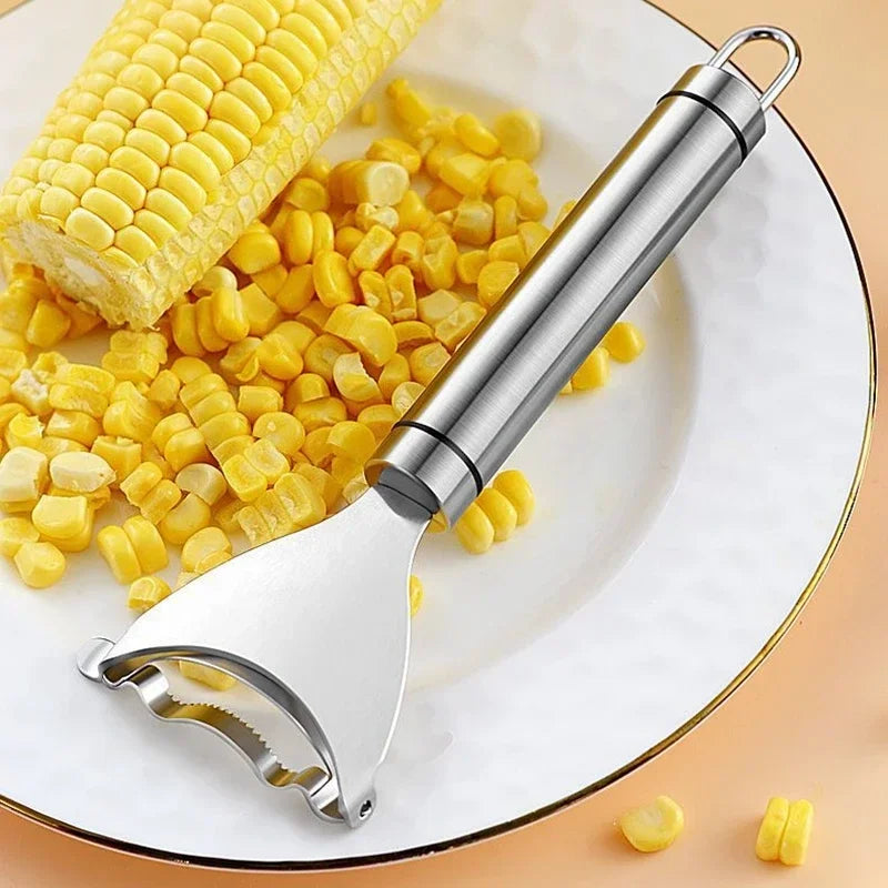 New Stainless Steel Corn Stripper Fast Corn Peeler Handle Convenient Corn Stripper Thresher Corn Cutter Kitchen Light Food Tool