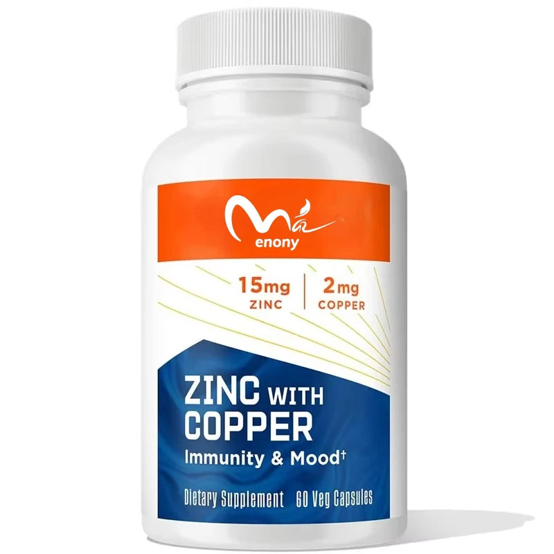 Copper zinc capsules, 60 capsules, mineral and antioxidant supplements, immune support
