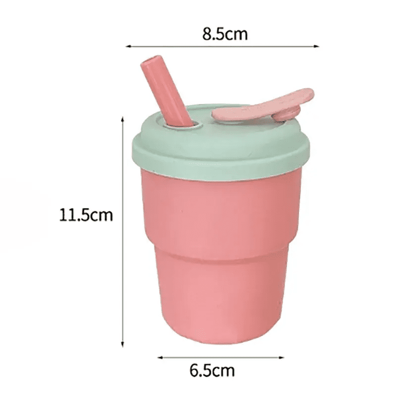 380ml Plastic Straw Cup With Lid Creative Coffee Mug with Straw Portable Juice Milk Water Bottle Heat Resistant Drinking Cup