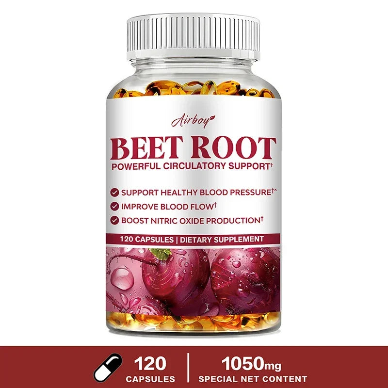 Beet Root Capsules - Blood Pressure Support, Heart Health, Improves Circulation, Blood Flow