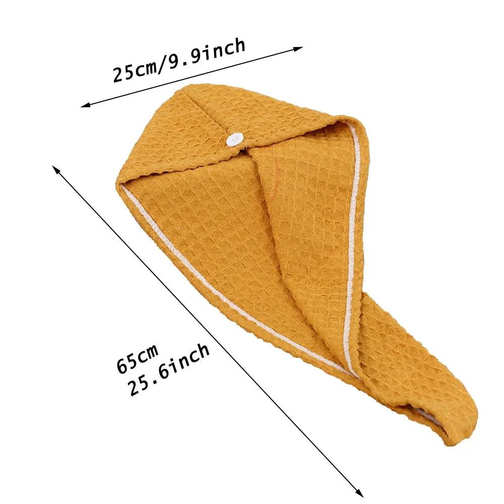 1 Pcs Waffle Hair Towel Thickened Super Absorbent, Quick-drying Hair Drying Towel Wearable Towel For Women & Girl
