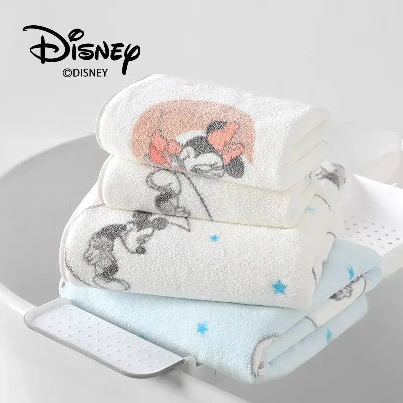 Disney Mickey Minnie Cute Cartoon Face Towel Absorbent High-density Coral Fleece Towel Quick Dry Clean Hair Hand Bathroom Towels