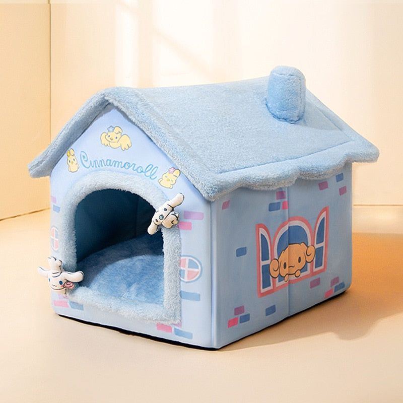Foldable Cat House Winter Warm Chihuahua Cave Bed Cat Basket for Small Dogs Warm Mat Kennel Puppy House Deep Sleep Pet Supplies