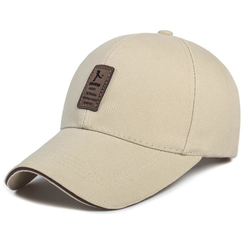 Men Structured Baseball Cap Solid Cotton Adjustable Snapback Sunhat Outdoor Sports