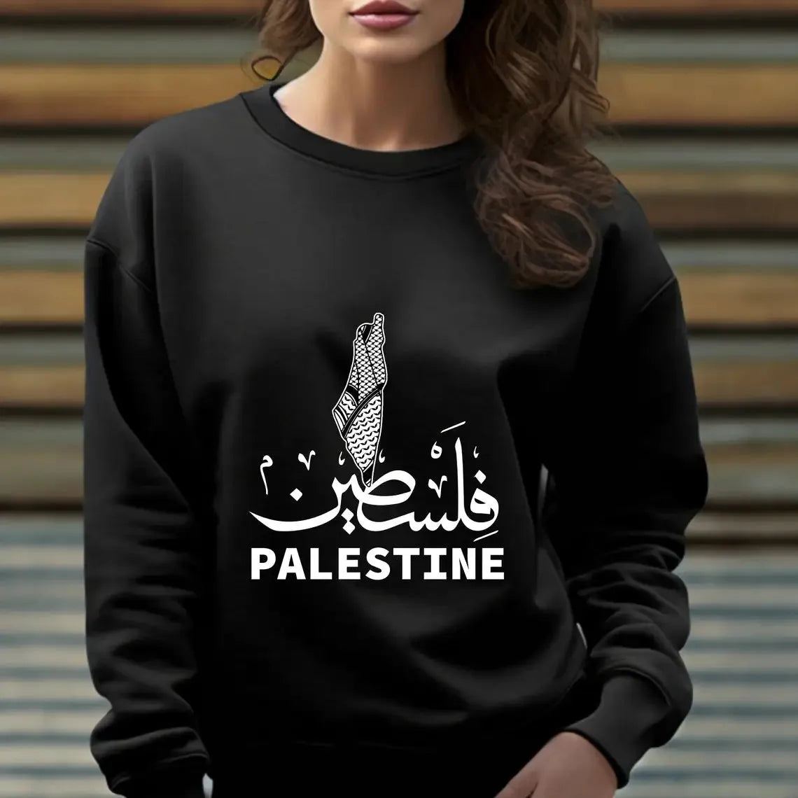 Palestinian Flag Map Arabic Font Palestine Mens Pullover Hoodie New 100% Cotton Casual Unisex Sweatshirt Fashion Streetwear