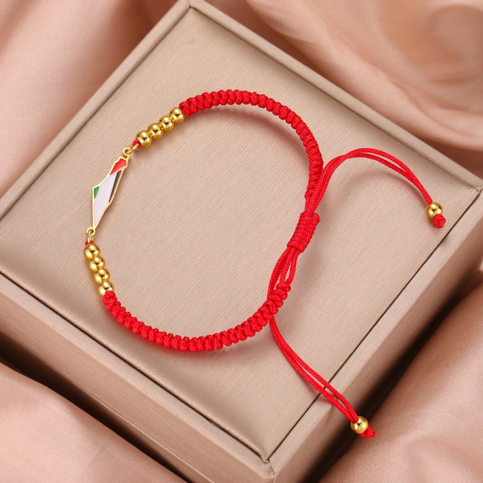 COOLTIME Palestine Map Bracelet Stainless Steel Adjustable Double Layers Chain Women Bracelets Charm Jewelry Wholesale