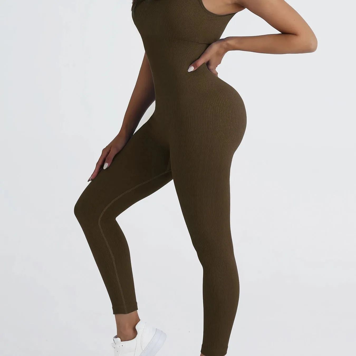 One-piece Fitness Jumpsuit Seamless Clothing Backless Slimming Long Pants Women Sports Body Training Clothes