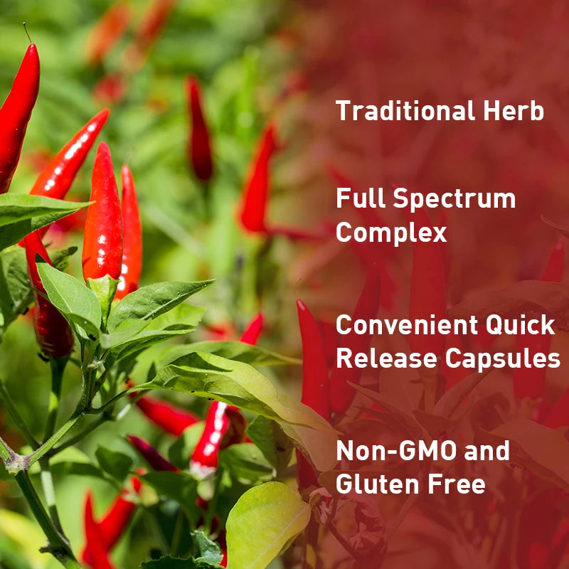 Cayenne Pepper Capsules - Promote Digestion, Detoxification and Cleansing, Enhance Immunity