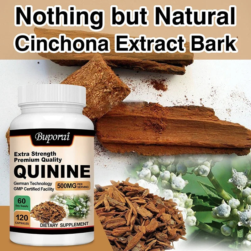 Quinine Capsules 500mg - Relieve Leg Cramps, Aid Digestion, Enhances Immunity