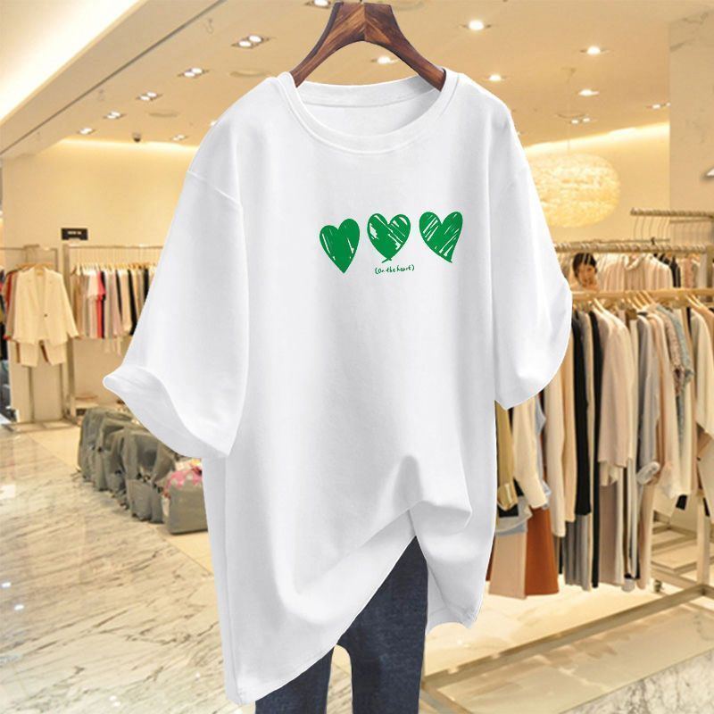 Women Clothing Printed T-shirt Summer Plus Size Top Short Sleeve Causal Basic All Cotton Tees Pullovers - Jointcorp