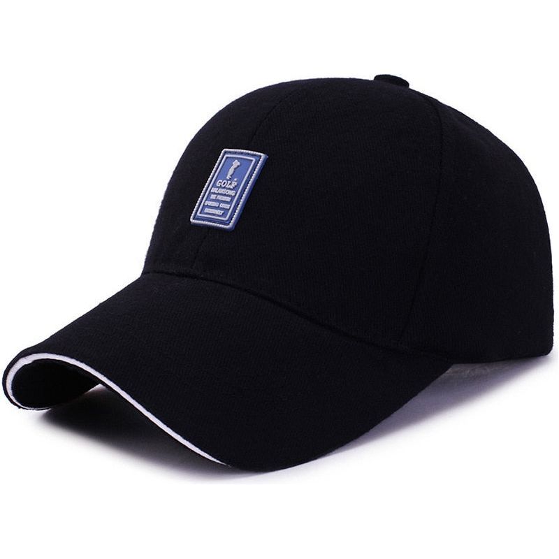 Men Structured Baseball Cap Solid Cotton Adjustable Snapback Sunhat Outdoor Sports
