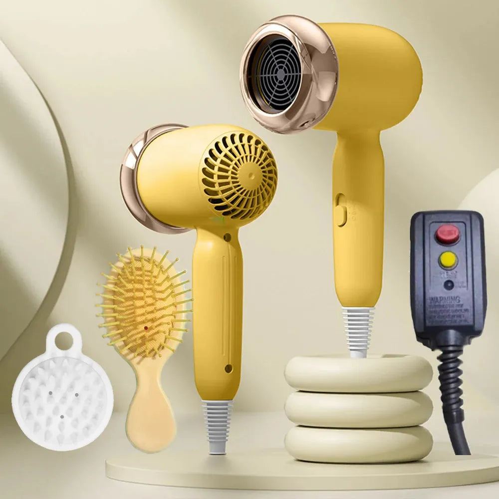 Donut Ion Hair Dryer,With Cold And Hot Air For Hair Care Without Damaging Hair,Equipped with Air Cushion Comb and Shampoo Brush