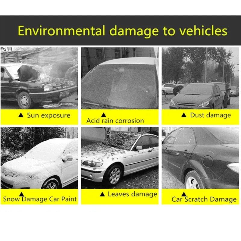 JIUWAN Universal SUV Car Covers Sun Dust UV Protection Outdoor Auto Full Covers Umbrella Silver Reflective Stripe for SUV Sedan