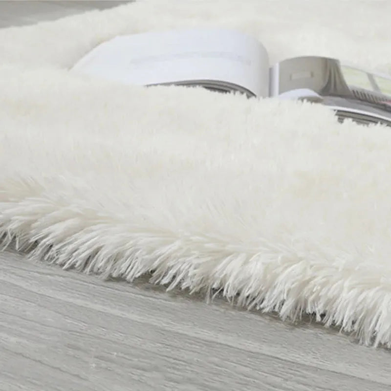 Solid Soft Bedside Carpet Large Rugs for Bedroom Fluffy Non-slip Blanket for Children's Girls Baby Room Decoration Plain Big Mat