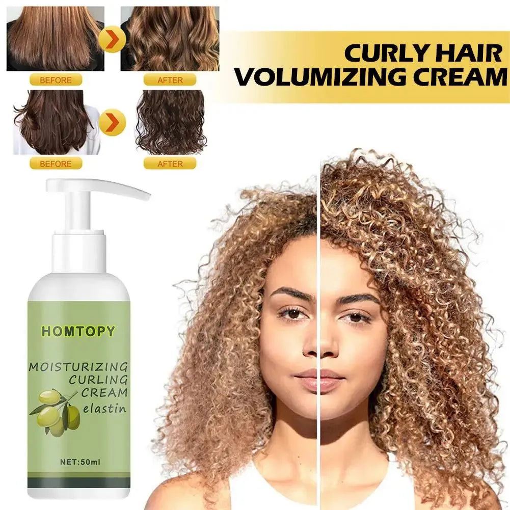50ml Hair Volumizing Cream Volume Lift Styling Cream Hair Hair Elastin Curl Defining Hair Nourishing Care Curly Conditioner S5S6