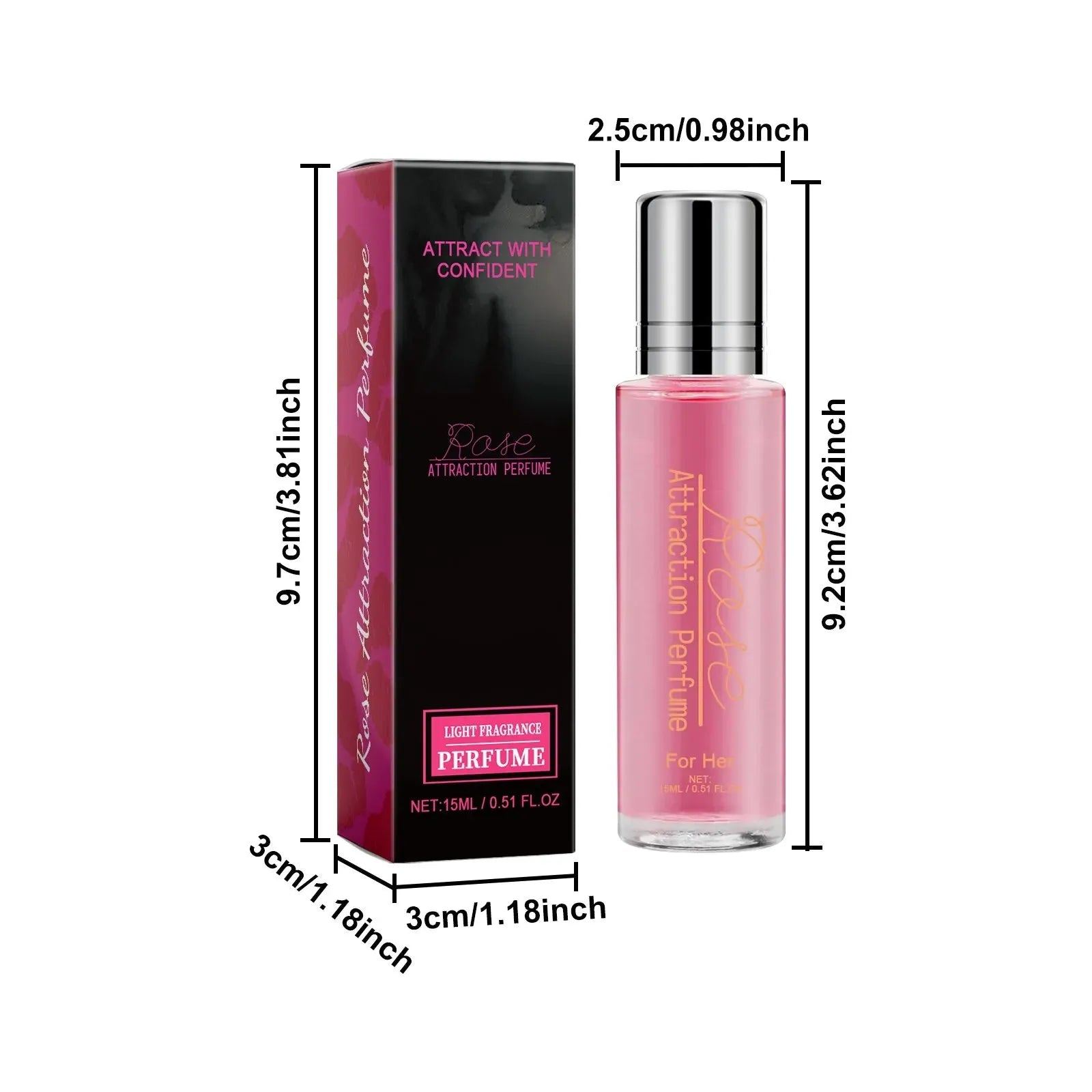 Women Pheromone Perfume Rose Pheromone Perfume Sweet Lasting Roller Pheromone Perfume Oil Attracts Male Perfume,15ML