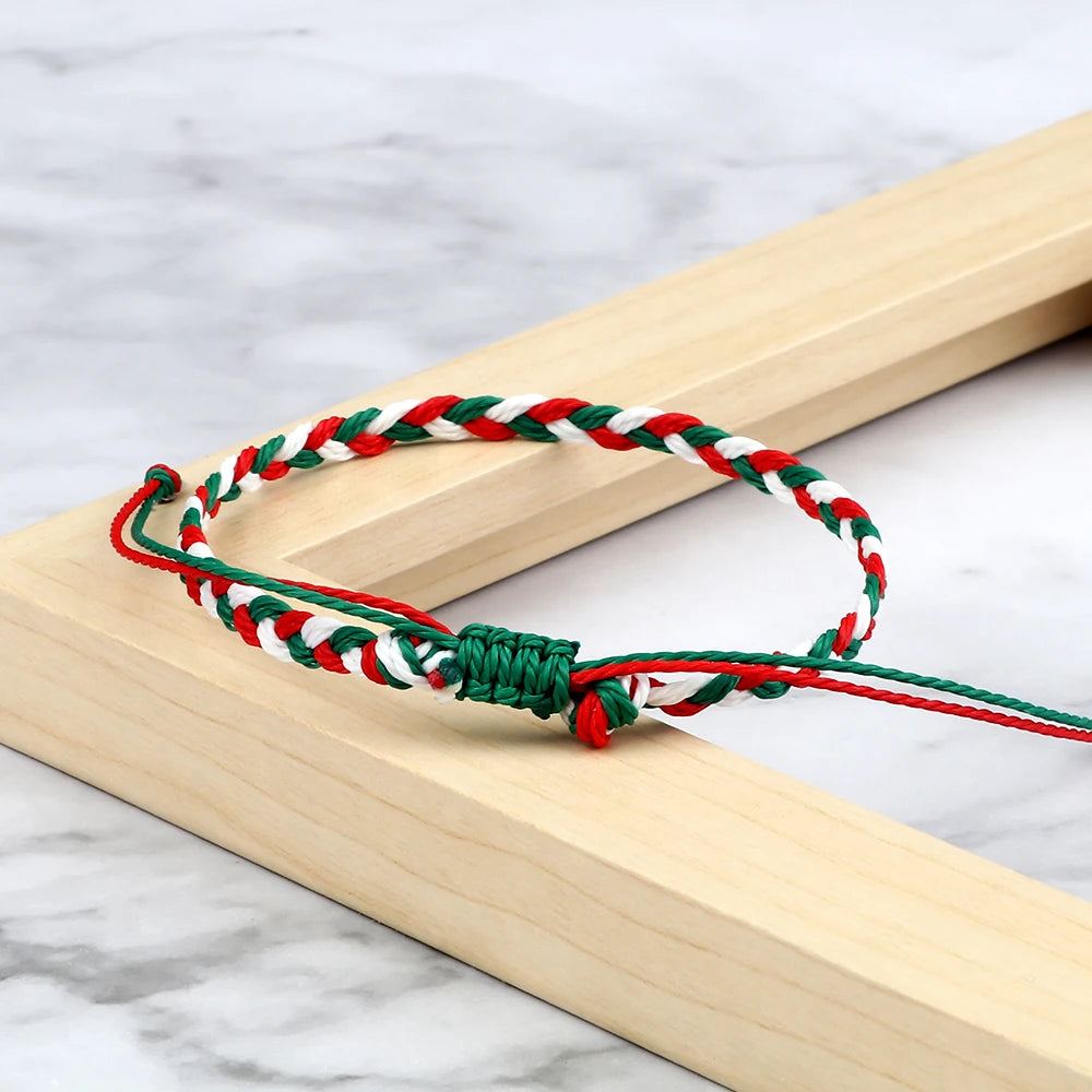 Trendy Palestine National Flag Braided Bracelets Women Men Hand Woven Rope Worship Bangles State Jewelry Christmas Patriot Gifts