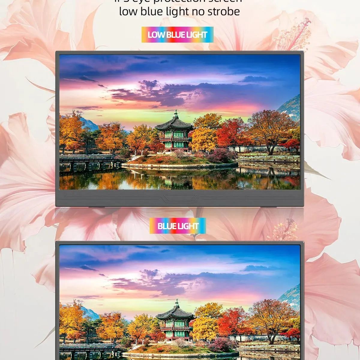 ZSUS 15.6-Inch Portable Monitor 1080P HDR 16:9 Low Blue Light For XBox PS4 / 5 Switch Cell Phone PC Loptop Extension