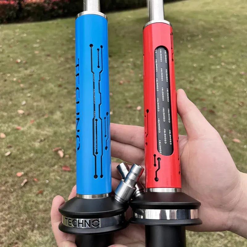 Stainless Steel Geometry Hookah TECHNO Shisha Detachable Water Sheesha Chicha Accessories