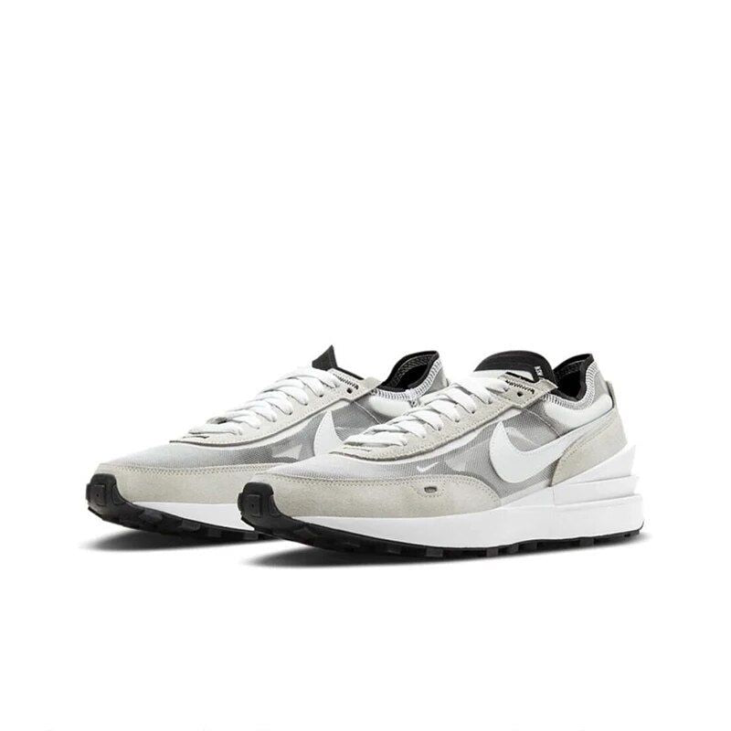 Original New Arrival Nike Waffle One Men's Running Shoes Wear Resistant Shock Absorption Breathable Gray White Sneakers DA7995