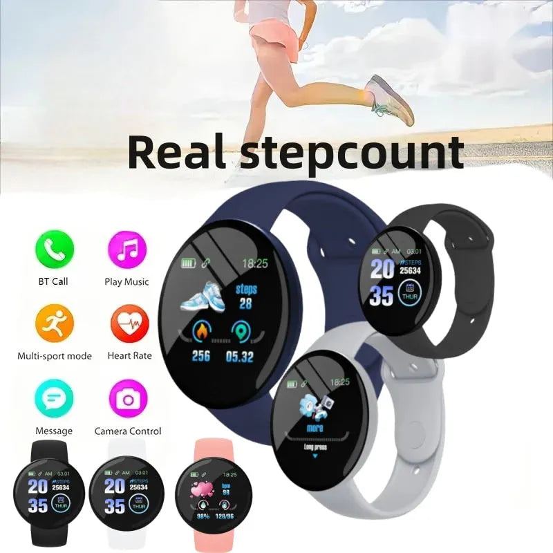 D18 Smart Watch Heart Rate Monitor Men's Women's Smartwatch Round Fitness Digital Watches for Men Women Band Bracelet PK D20 B41