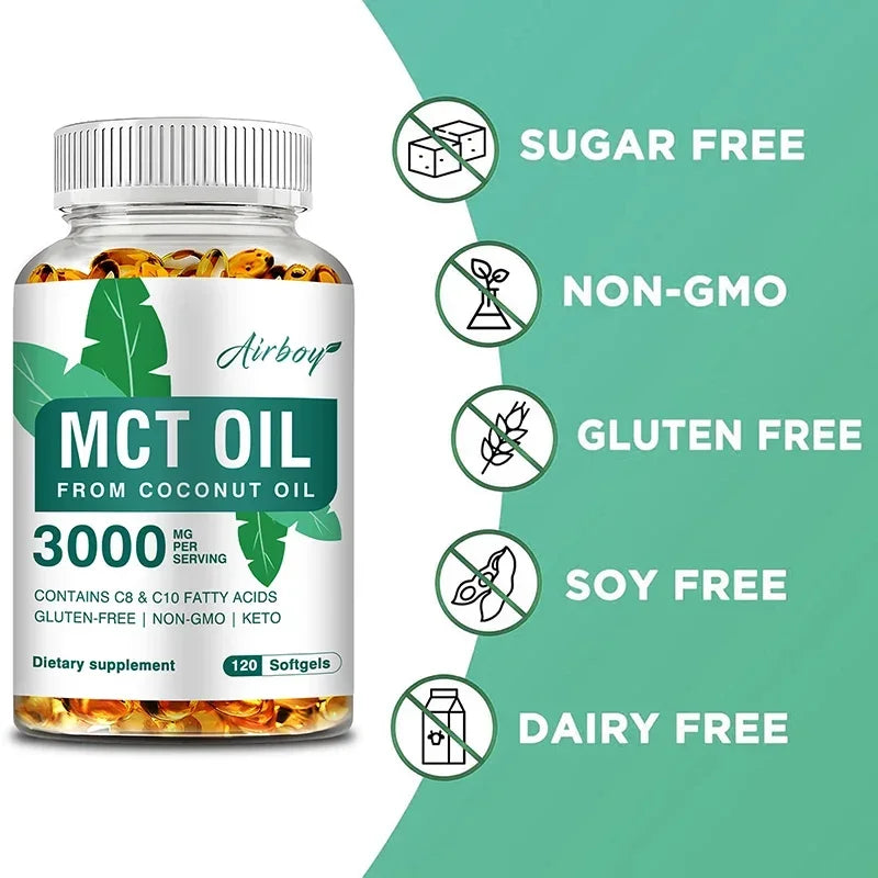 MCT OIL - Helps Reduce Excess Fat in The Abdomen, Arms and Thighs and Promotes Digestive Health