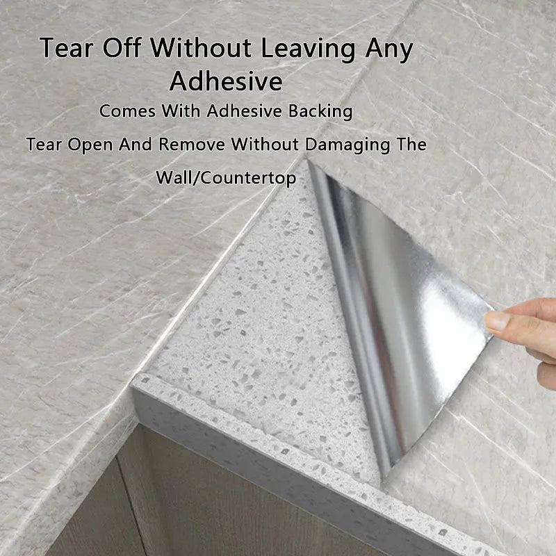 60CM Kitchen Countertop Wall Stickers Self-Adhesive Marbled Tile Wallpaper Waterproof Stove Cabinet Renovation Film Decoration