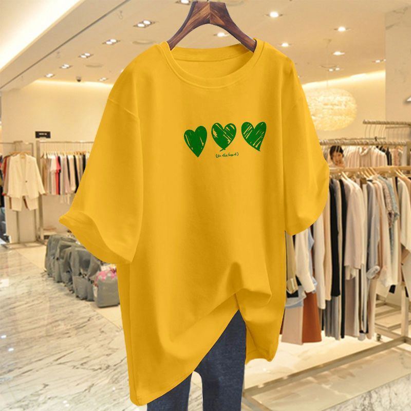 Women Clothing Printed T-shirt Summer Plus Size Top Short Sleeve Causal Basic All Cotton Tees Pullovers - Jointcorp