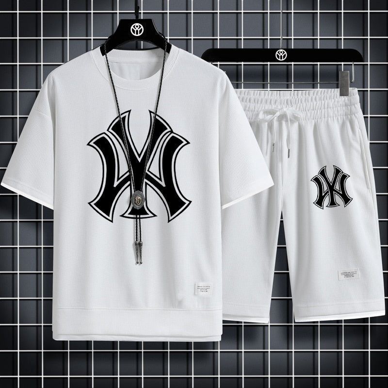 Men's Running Sets Summer Sportswear Gym Fitness Suits Quick Dry T-Shirts+Short Sports Clothing
