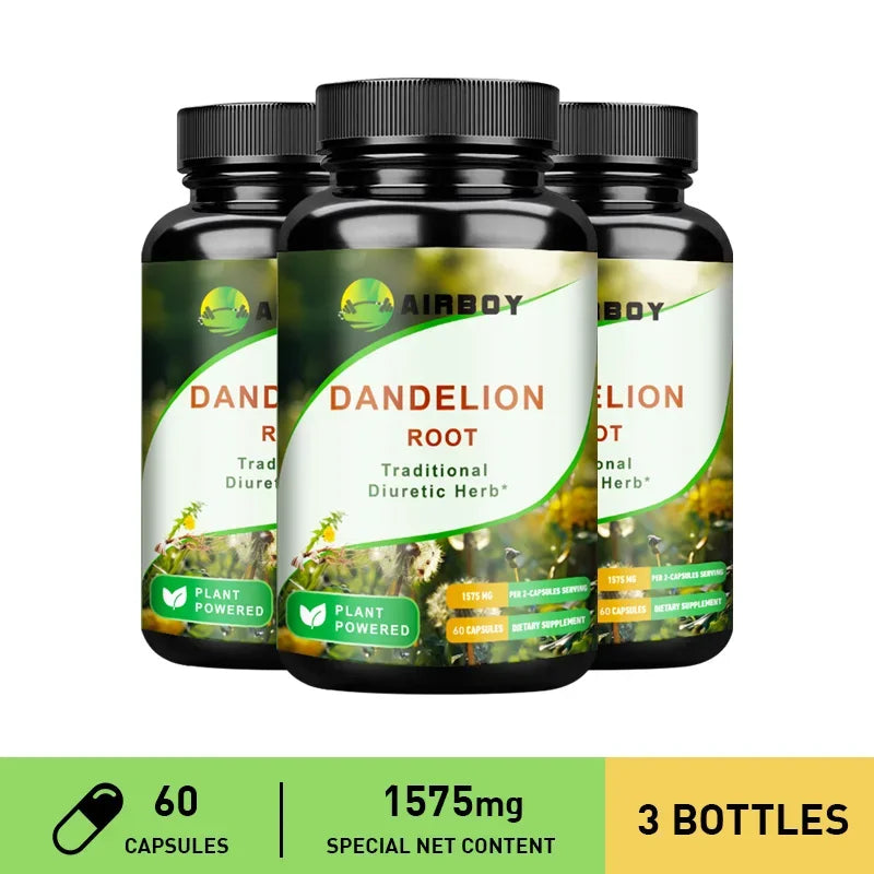 Dandelion Root Capsules - Diuretic, Promote Liver Detoxification and Cleansing, Enhance Immunity