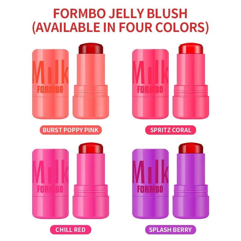 Matte Milk Jelly Powder Blusher Three In One Moisturizing Lip Color Cheek Color Lipstick Lip Gloss Cosmetics