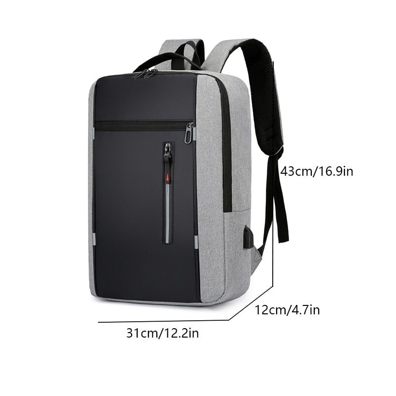 A 15.6 Inch Men's Business Casual Computer Bag Multi-pocket Large Capacity Usb Portable Charging Shoulder Backpack