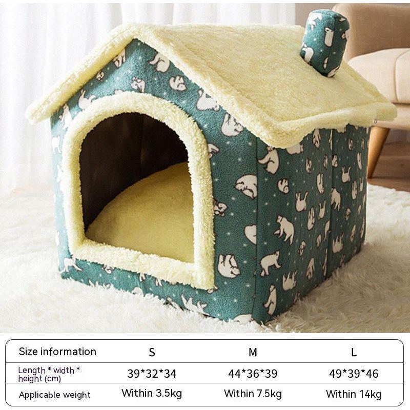 Foldable Cat House Winter Warm Chihuahua Cave Bed Cat Basket for Small Dogs Warm Mat Kennel Puppy House Deep Sleep Pet Supplies - Jointcorp