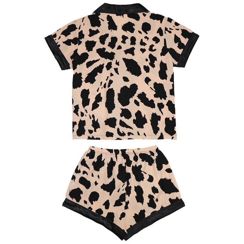Short sleeve womens pajamas summer sexy home clothes set thin shorts - Jointcorp