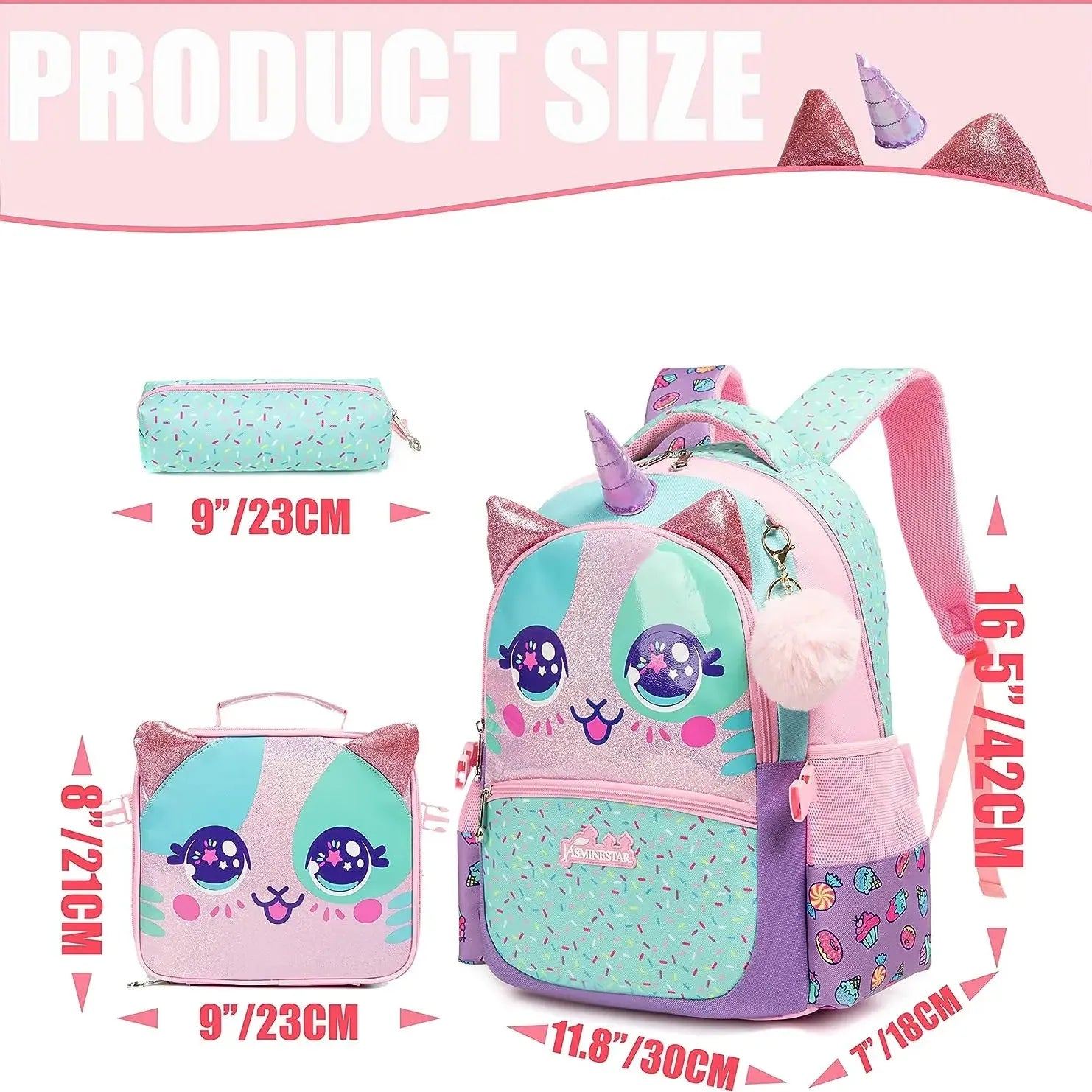Kids Backpacks for Girls School Bag with Lunch Box School Backpack for Girls Set Cute Bookbag for Kindergarten backpack for kids
